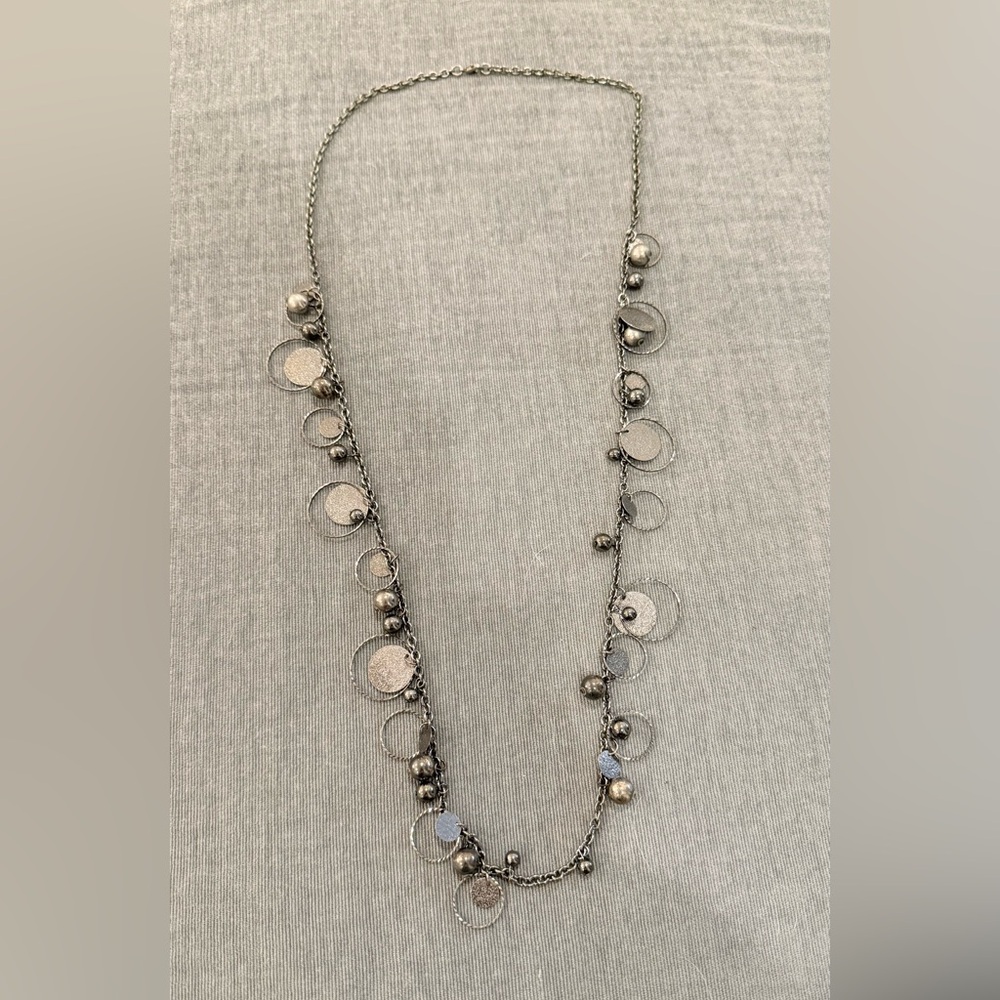 Elegant Silver Circle Pendant Necklace